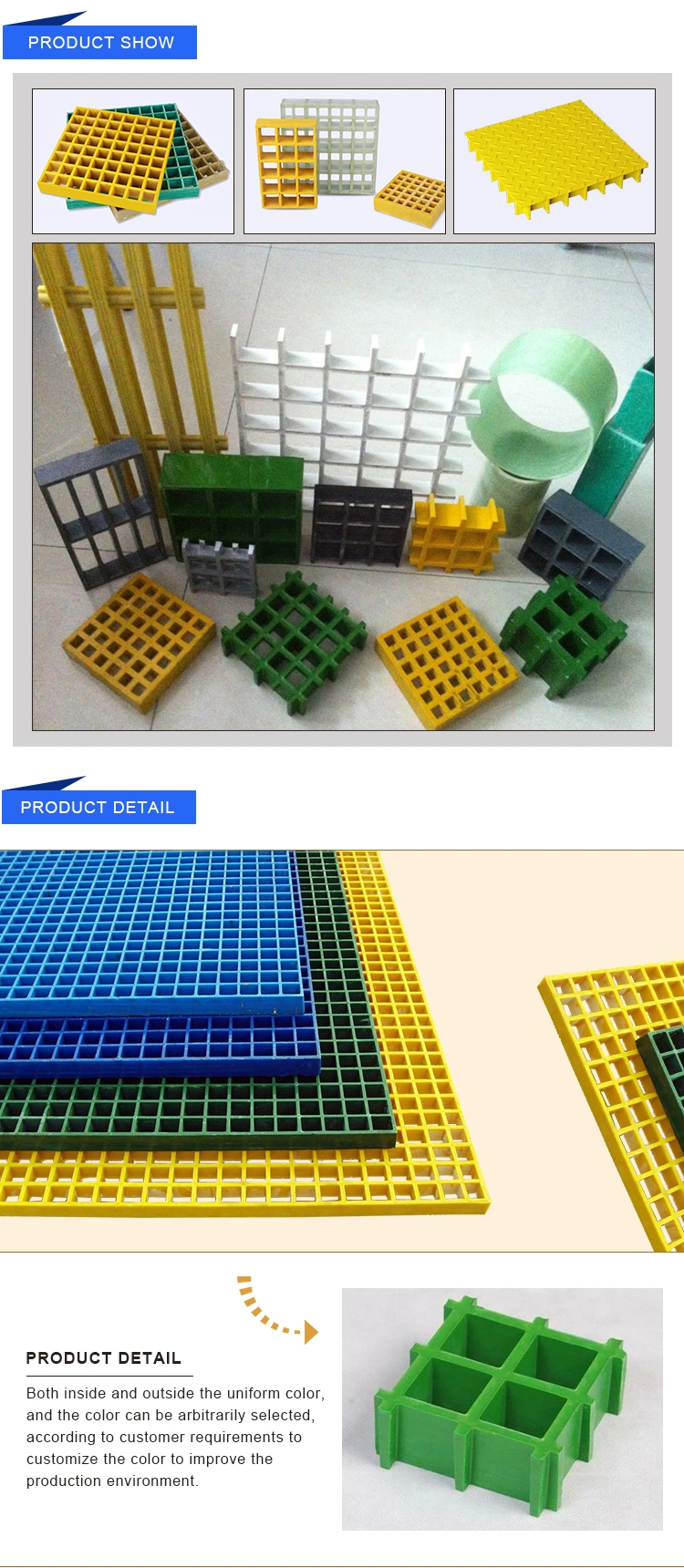 High Quality Durability FRP / GRP Fiberglass Moulded Grating