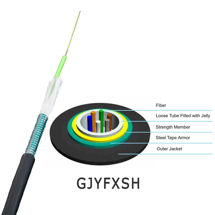 Indoor Outdoor Armored FRP Glass Yarn Strength Member Uni-Tube Fiber Optical Cable Efon New Products